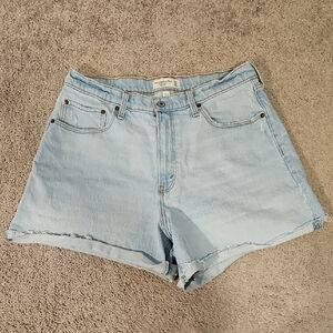 Abercrombie & Fitch Curve Love High Rise The Dad Jean Shorts